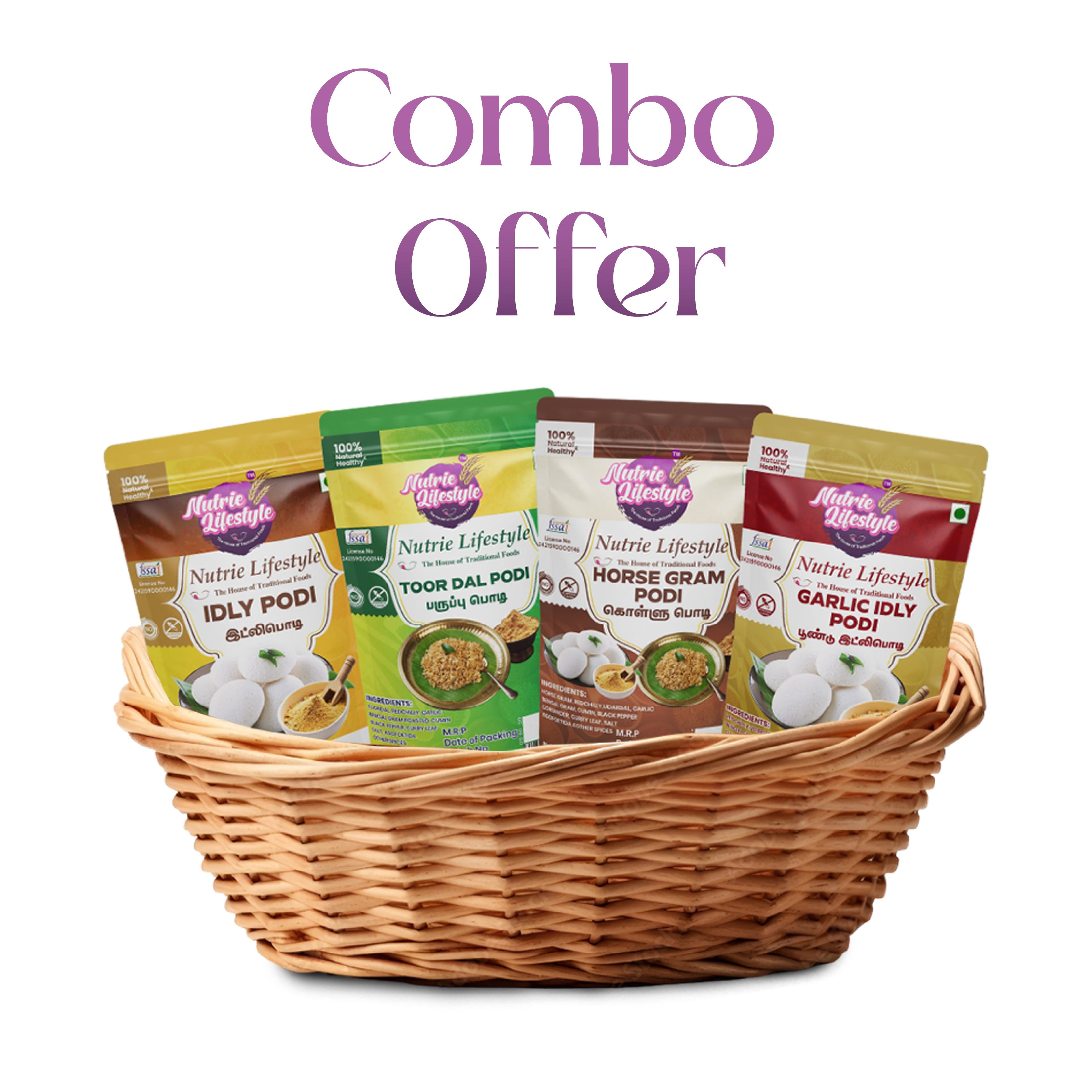 Podi Combo Pack – 4 in 1 Traditional Spice Mixes 100grams each