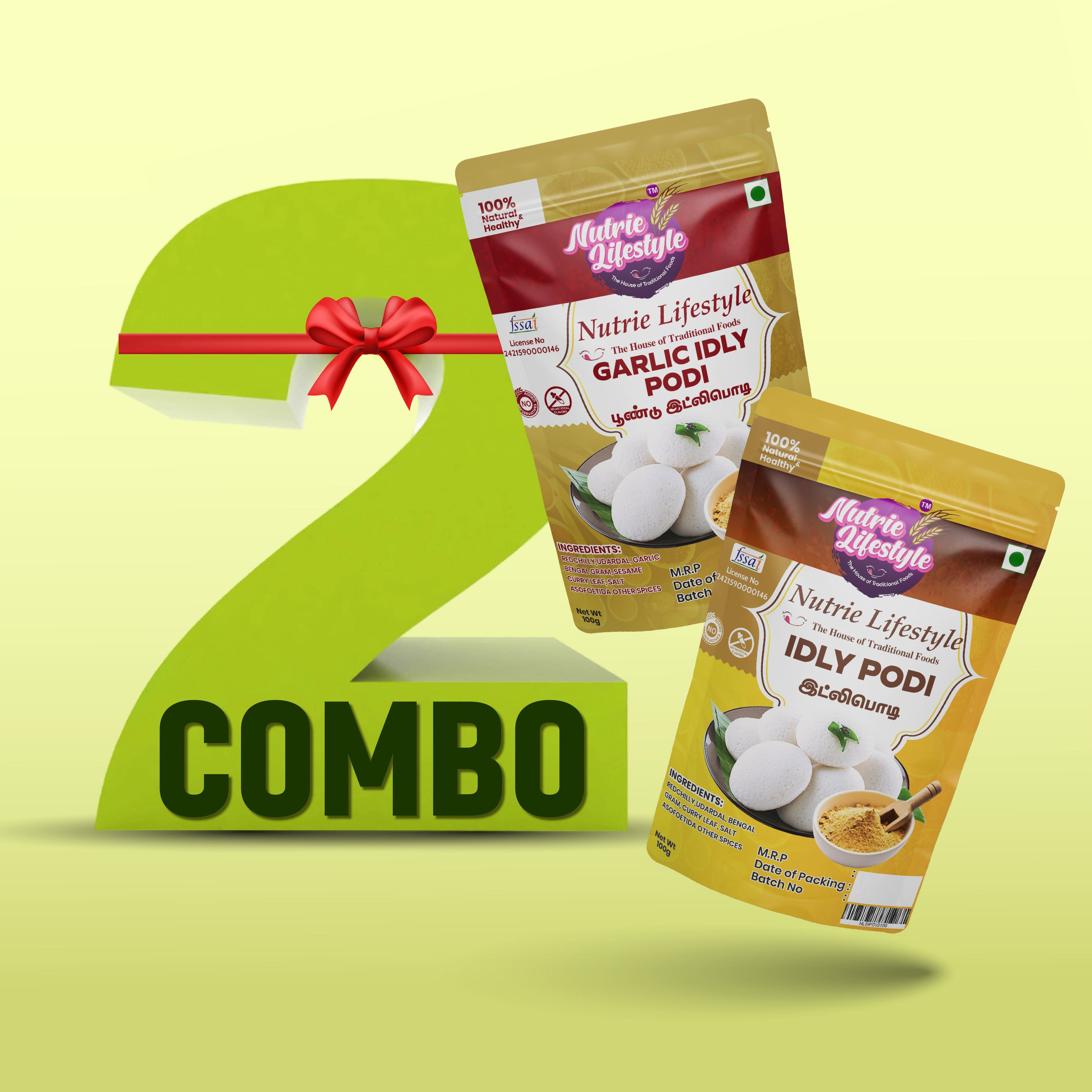 Idly Podi & Garlic Idly Podi Combo – 2 Pack 100grams each