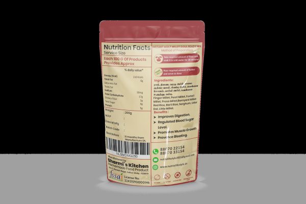 Instant Multi Millets Dosa Mix (250grms)