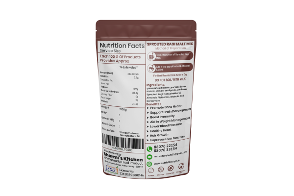 SPROUTED RAGI CHOCO MALT ,Loved by Kids Trusted by Moms (250grm)
