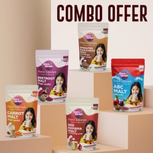 Health Malt Combo – 5-in-1 Natural Nutrition for Kids & Family